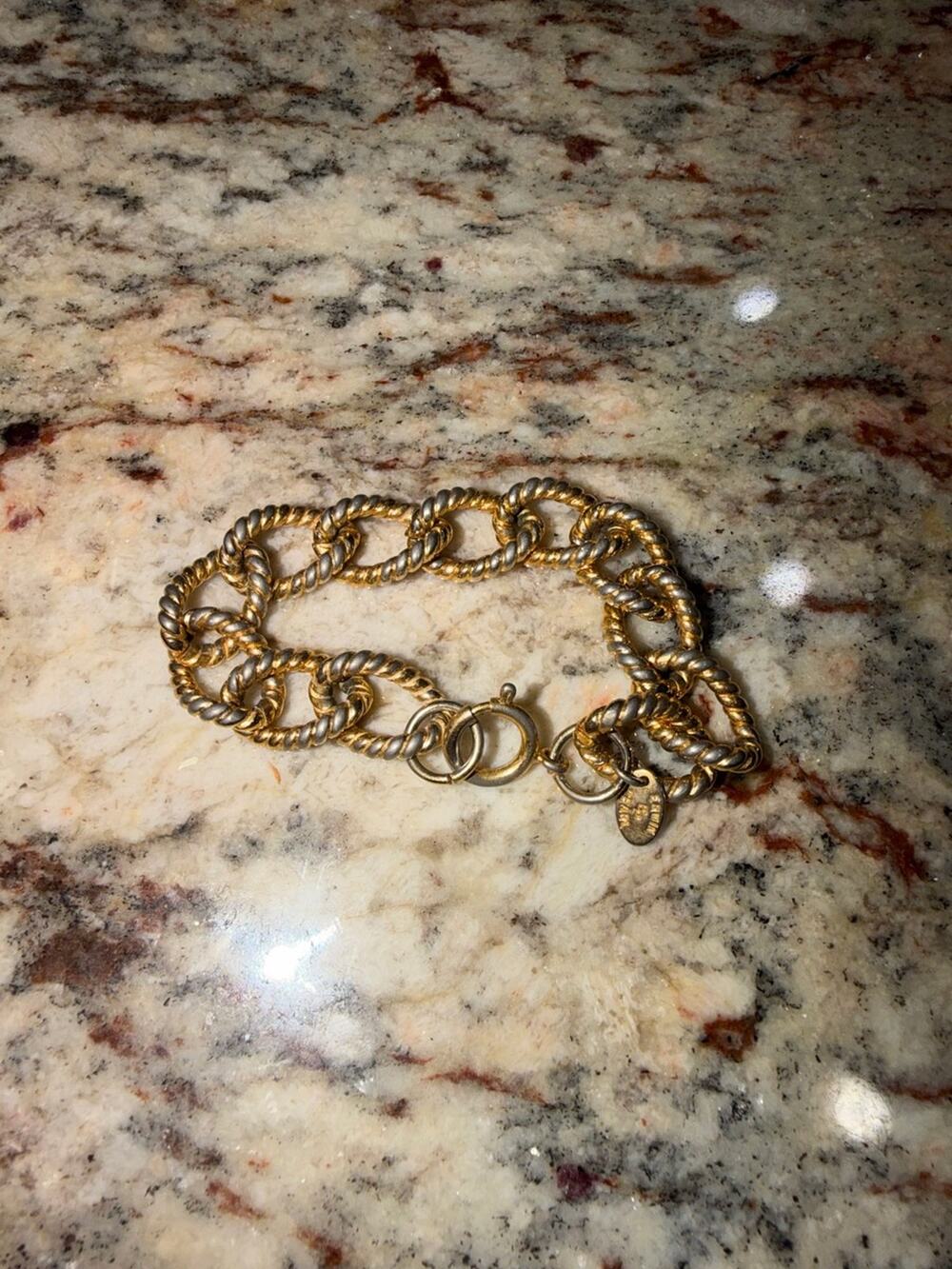 Erwin Pearl Two-Tone Twisted Curb Link Bracelet